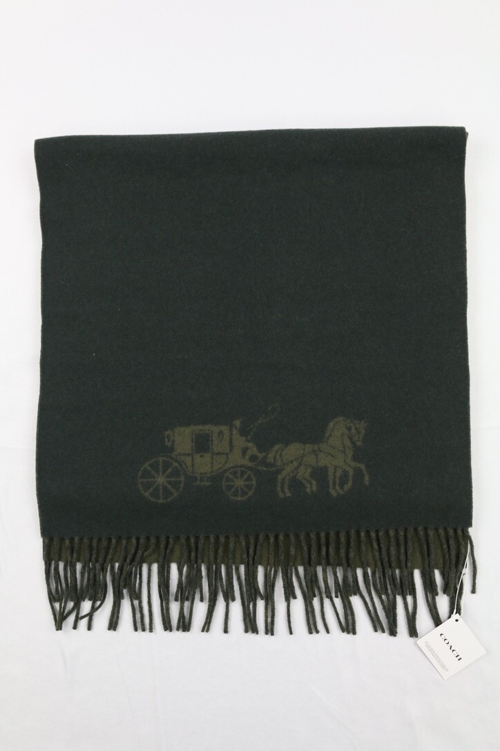 ★フワッと量感★Horse And Carriage Double Face Muffler Coach Wool Horse & Carriage Double Face Oversized Muffler