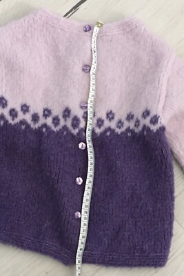 Gilet Fait Main Pour Fille 4 Ans - Couleurs Mauve Et Violet - Occasion En Très Bon état