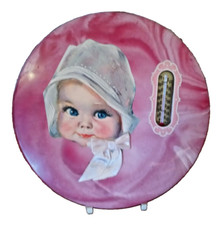 Baby Room Pink Nursery Wall Thermometer Made In U.S.A. Vintage Copyright 1937