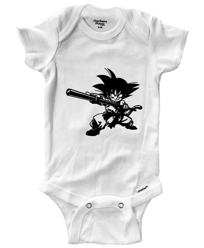 Baby Bodysuit One-Piece Infant Romper Clothes Gift Print Little Goku Kid Kungfu - Picture 1 of 2