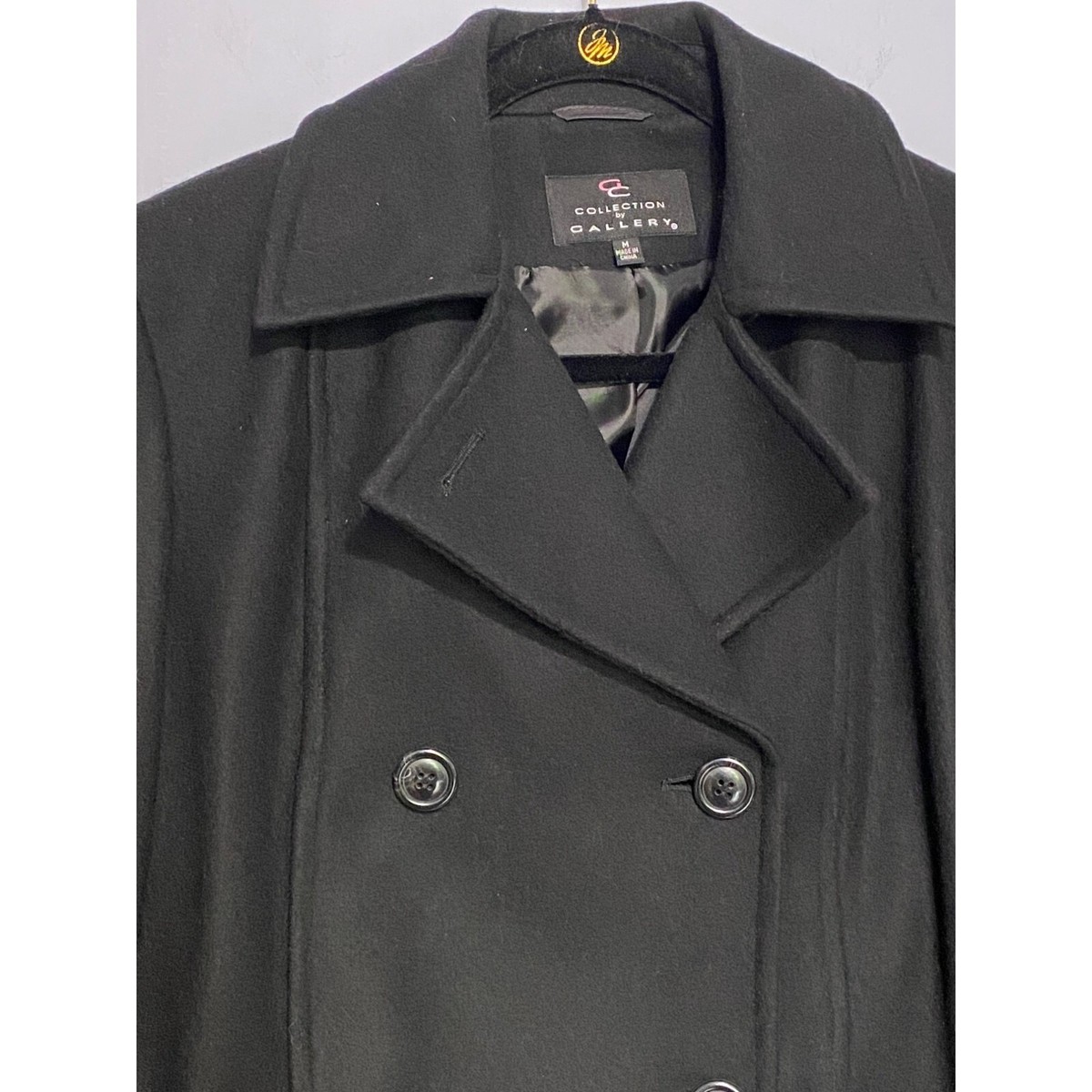 【専用】90's WOOL DOUBLE BREASTED COAT Jones New York Vintage Pure Wool Black Double Breasted Coat
