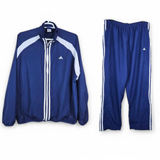 Vintage Adidas Track Suit XL Jacket Large Pants 3 Stripes Mesh Lined Climaproof