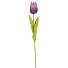 Package of 6 Realistic Artificial Purple Tulip 14-1/2" Stems