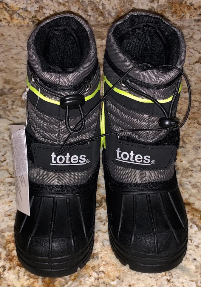 TOTES Fairy Grey Black Suede Canvas Winter Boots Toddler NEW Little Boys Sz 6 - Image 3 of 4