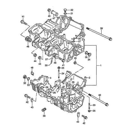 Kit vis carter Suzuki GSX 750 F Katana 1998-2006 en acier inoxydable