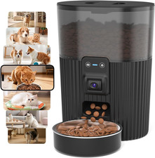 Automatic Cat Feeder with Camera, Wifi Auto Cat Feeder with App, 3L Slow-Feed Ca