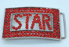 Handmade beautiful fancy STAR Letter Belt Buckle with RED crystal Rhinestone