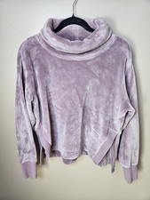 Athleta Double Cozy Karma Funnel Neck Purple Fleece Boxy Sweatshirt Medium
