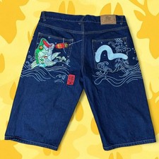Vintage Y2K Evisu Style Heifetgens Japanese Denim Short