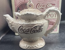 1998 Coca Cola Victorian Cracker Barrel Teapot In Box