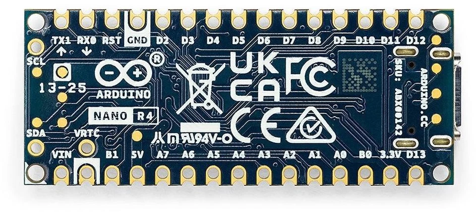 Arduino Nano R4, RA4M1 Cortex-M4, 48MHz, 256kB Flash, 32kB RAM, USB-C, I2C UART - Bild 3 von 4