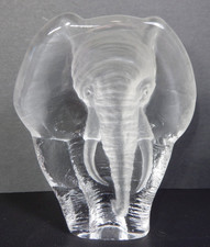 Mats Jonasson, Crystal Art Glass Elephant Pap...