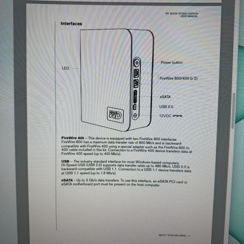 Western Digital My Book 1TB External Hard Drive WD10000H1CS-00 w/ Adapter Tested - Photo 19/20