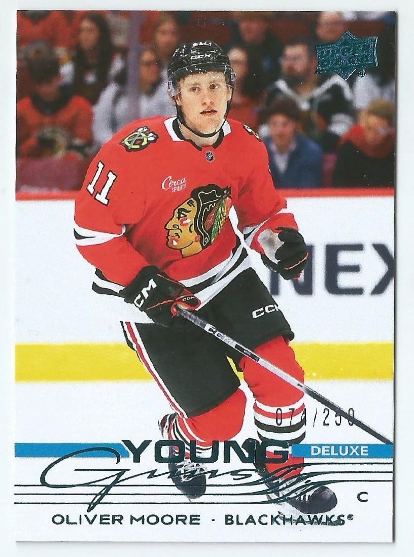 2025-26 Upper Deck Oliver Moore Young Guns Deluxe #'d 074/250 Card #216 Chicago