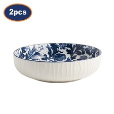 Ceramic Pasta Bowl Set Fleur Oriental Random Design Serving Bowl Dinnerware 2Pcs