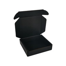 Small Shipping Boxes 50-Pack 4x4x1 inch Cardboard Corrugated Mailers Black