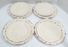 Tommy Bahama Dinner And Salad Plates  Rustic Crackle Off White Melamine Set Of 8