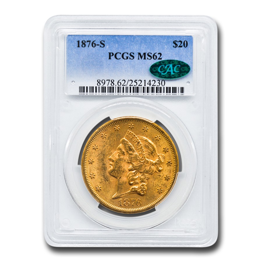 1876-S $20 Liberty Gold Double Eagle MS-62 PCGS CAC | eBay