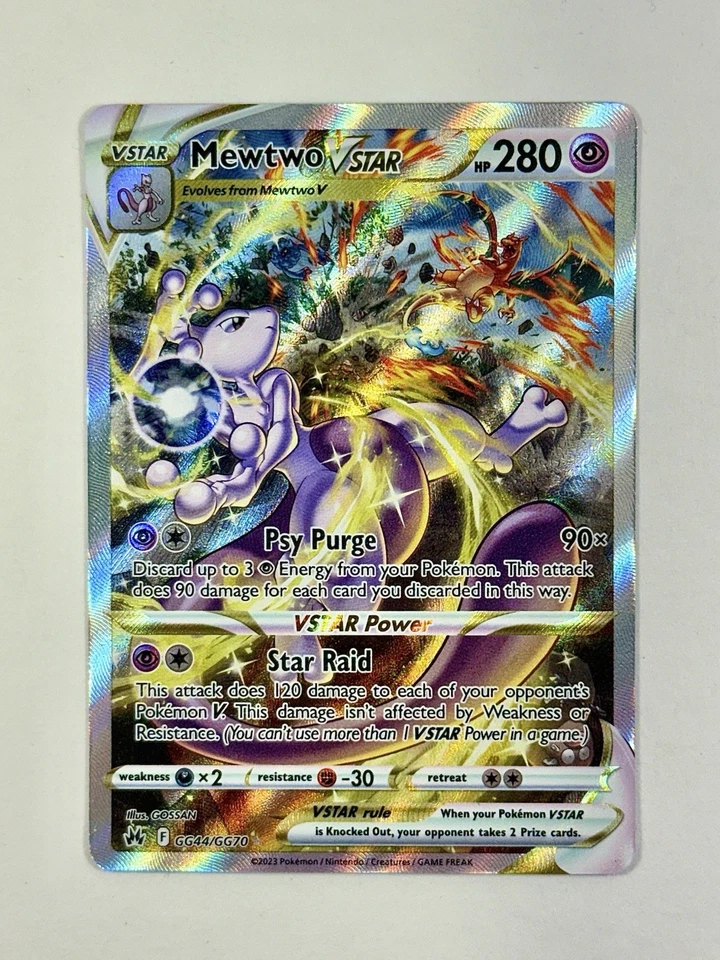 Juego de cartas coleccionables Pokémon - Mewtwo VSTAR GG44/GG70 Crown Zenith Galarian Gallery Holo | Casi nuevo Foto 2 de 3