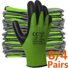 Nitras 8800 Flexible Fit 3 Pares Guantes Jardinería Y Trabajo | Talla M Rojo | Agarre En Aceite Y Agua | Transpirable