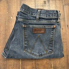 Wrangler Retro Relaxed Boot Denim Jeans Men's 35x31 Med Wash Whiskered Mid-rise