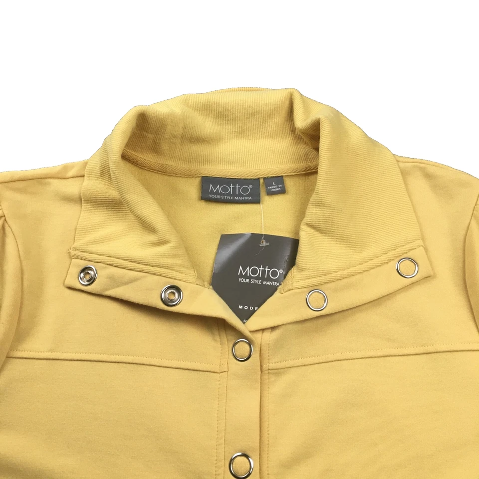 Top Motto Your Style Mantra para mujer talla L amarillo broches de presión manga corta elástico nuevo con etiquetas Foto 2 de 4