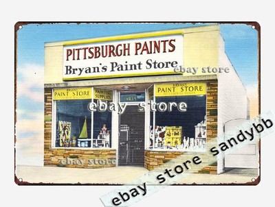 1930-45 Bryan's Paint Store California tin sign man cave wall indoor