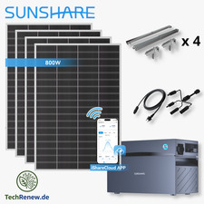 Balkonkraftwerk 800W Sunshare Ray Lite 2,0kWh Geländer Komplettset Ohne …