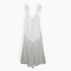 Vintage Pauline's Trousseau Bridal Lingerie Nightgown White Satin Lace Medium