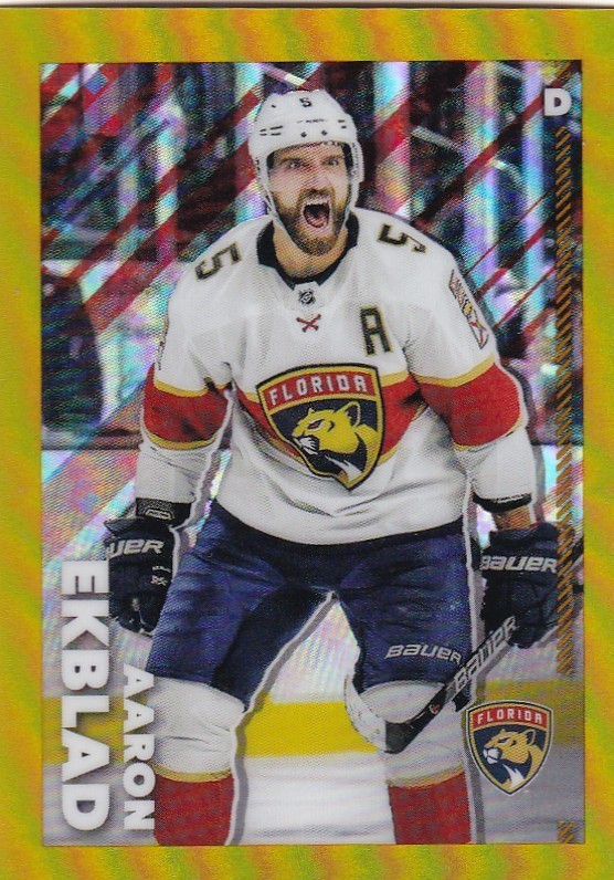 2022-23 Topps Chrome NHL Gold Sticker #215 Aaron Ekblad - Florida /50 MADE