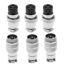 3P Aviation Connector GX20-3P Metal Male Female Wire Panel Power Connector Av...