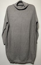 Phase Eight Jumper Midi Roll Neck Knit Jocelin Dress M Charcoal Grey 
