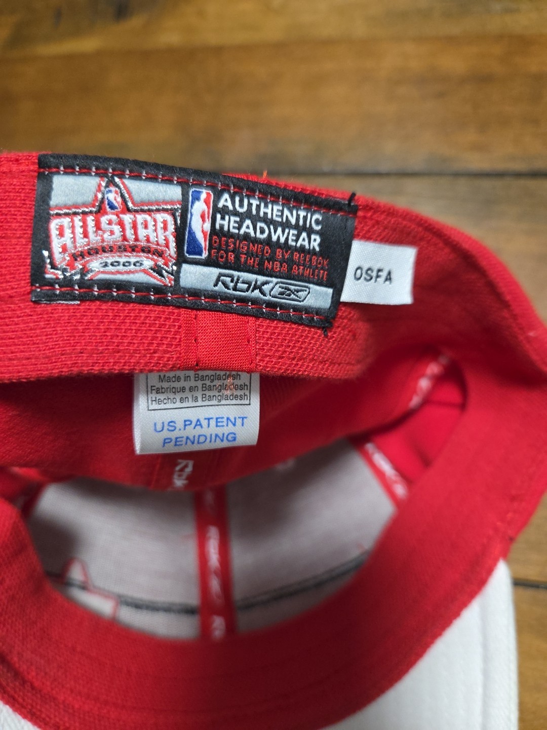 Houston Rockets 2006 NBA All Star Game Reebok Flex Fitted OSFA Hat Cap Red White image 5