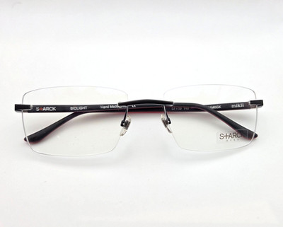 Starck PL1391M0GX BIOLIGHT Eyeglasses RX Frame Black & Cherry Rimless 57-19-140