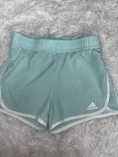 Adidas Aeroready Girls S Pale Green Sport Shorts. Lightweight, Exc Cond