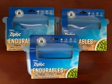 (3 pack) Ziploc Endurables Small Pouch Reusable Silicone Food Storage 8 Fl Oz.