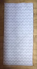 ZARA Small Thick C8otton Rug 70x140cm Beige Geometric Pattern Free Postage