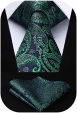 Ties for Men Paisley Tie and Pocket Square Woven Classic Floral Mens Ties Handke