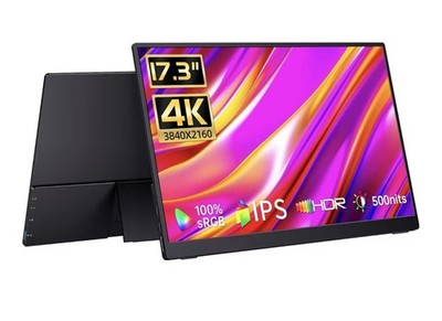 17.3'' Portable Monitor 4K, 500 Nits 3840 * 2160p Adobe RGB Travel Monitor  