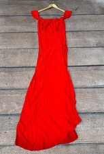 Flynn Skye Bella off the shoulder crepe chiffon maxi red "kiss my lips" Medium