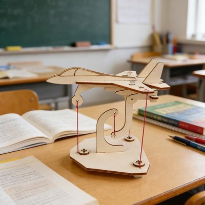 Wooden Suspension Aircraft Model Kit Teaching Aid Gifts Classroom Demonstration