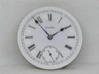 ANTIQUE 18S ELGIN SILVER FOIL & ENAMEL FANCY DIAL POCKETWATCH MOVEMENT, RUNNING!