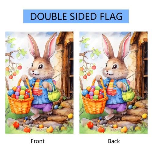 Easter Garden Flag 12x18 Inch Double Sided Happy Easter Bunny Garden Flag Eas... - Picture 5 of 9