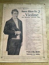 Violine Noten Hansa Album Nr. 2 mit Kriegszuschlagstempel