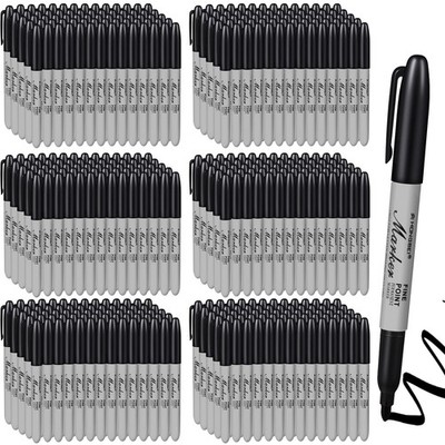 300 Pack Permanent Markers Bulk Black Permanent Marker Set Fine Point Marker Pen