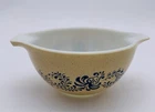 Vintage Pyrex Nesting Bowl #441 Homestead Country Folk Pattern Blue/Tan 750 ml