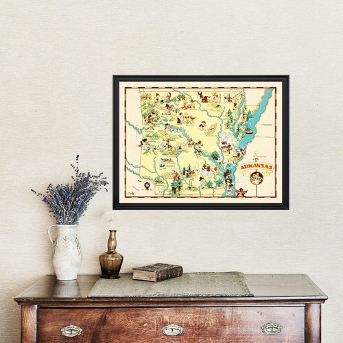 Old Map of Arkansas 1935 - Vintage Arkansas Art - Picture 4 of 29