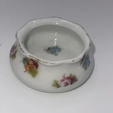 Vintage Open Salt Porcelain Austria O E G Royal Salt Cellar Floral Hand Painted