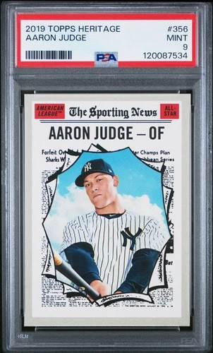 2019 Topps Heritage Aaron Judge PSA 9 Mint #356 New York Yankees