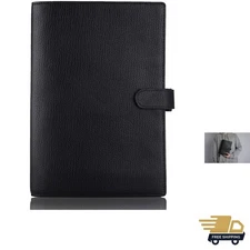 Elegant A5 Leather Planner Cover – Luxury Personal Organizer in Black
